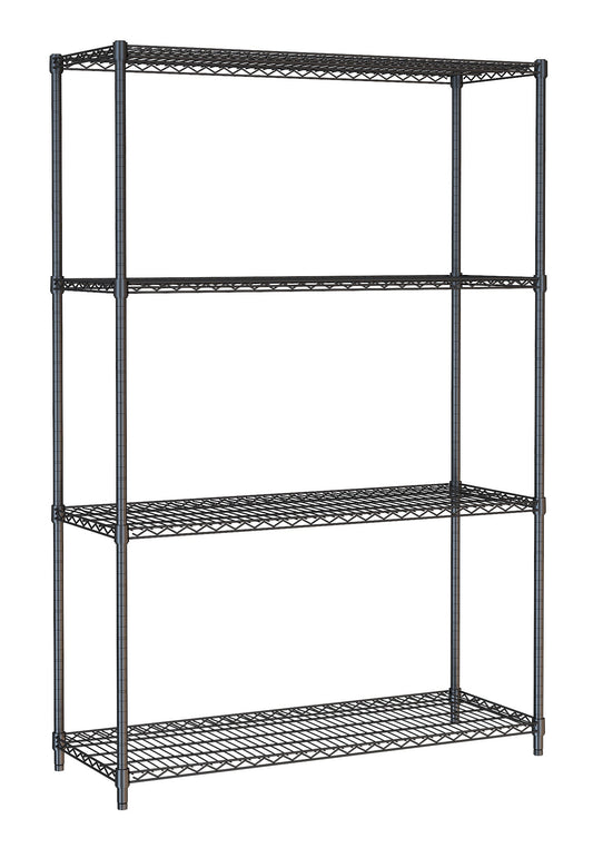 SHELF UNITS 4 LEVELS 1200 BLACK FLAT PACKED
