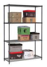 SHELF UNITS 4 LEVELS 1200 BLACK FLAT PACKED