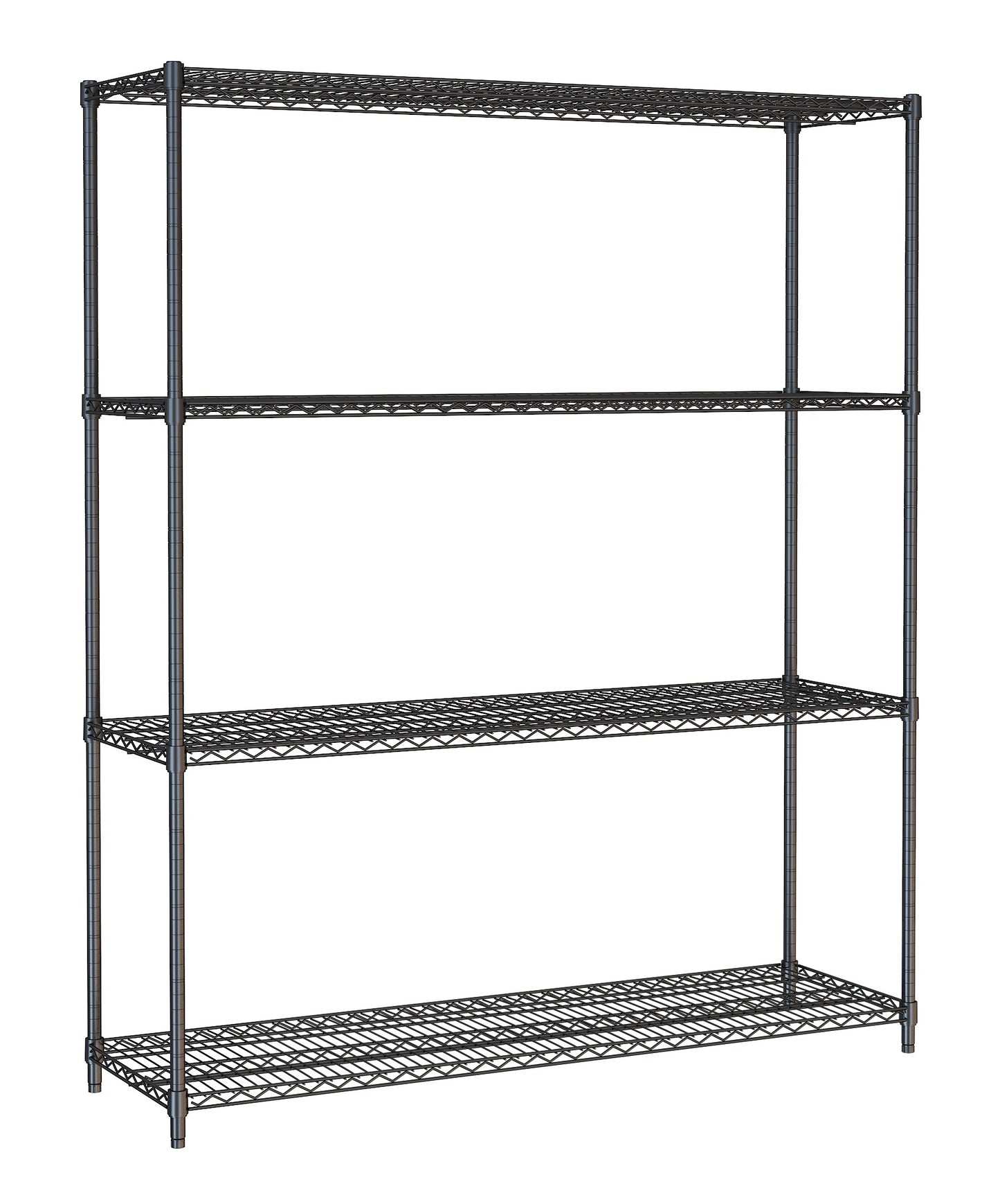 SHELF UNITS 4 LEVELS 1500 BLACK FLAT PACKED