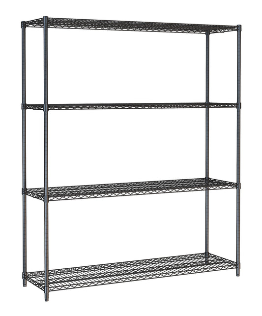 SHELF UNITS 4 LEVELS 1500 BLACK FLAT PACKED