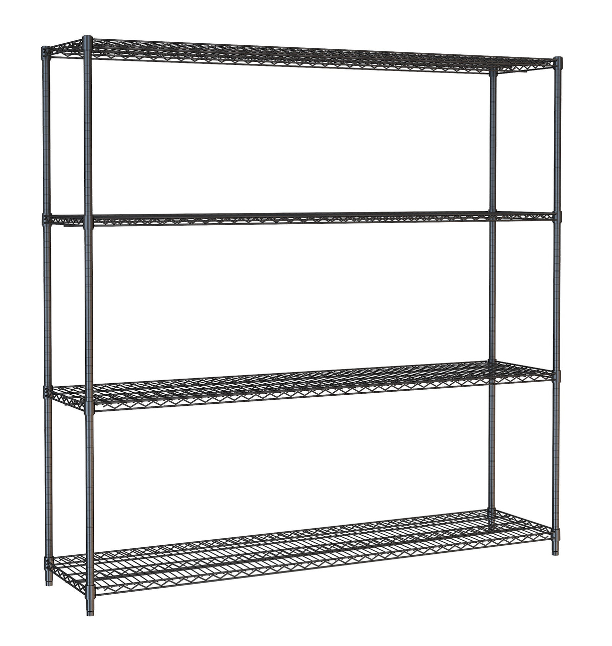 SHELF UNITS 4 LEVELS 1800 BLACK FLAT PACKED
