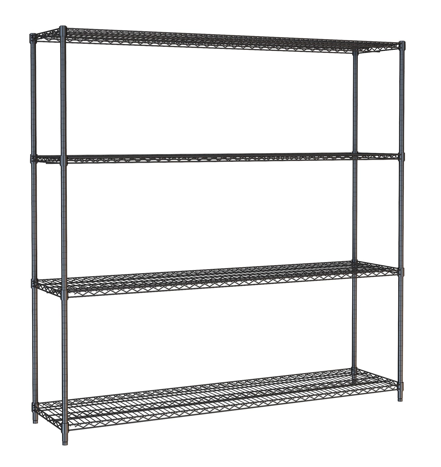 SHELF UNITS 4 LEVELS 1800 BLACK FLAT PACKED