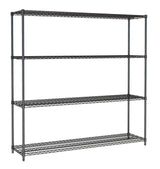 SHELF UNITS 4 LEVELS 1800 BLACK FLAT PACKED