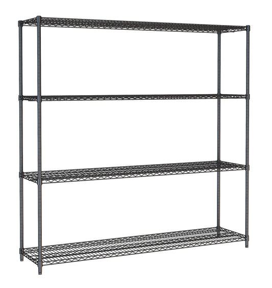 SHELF UNITS 4 LEVELS 1800 BLACK FLAT PACKED