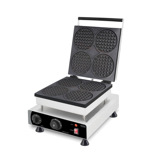 WAFFLE IRON 4PCS ROUND WAFFLES