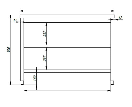 600 WORKTABLE 2 SHELVES 1400
