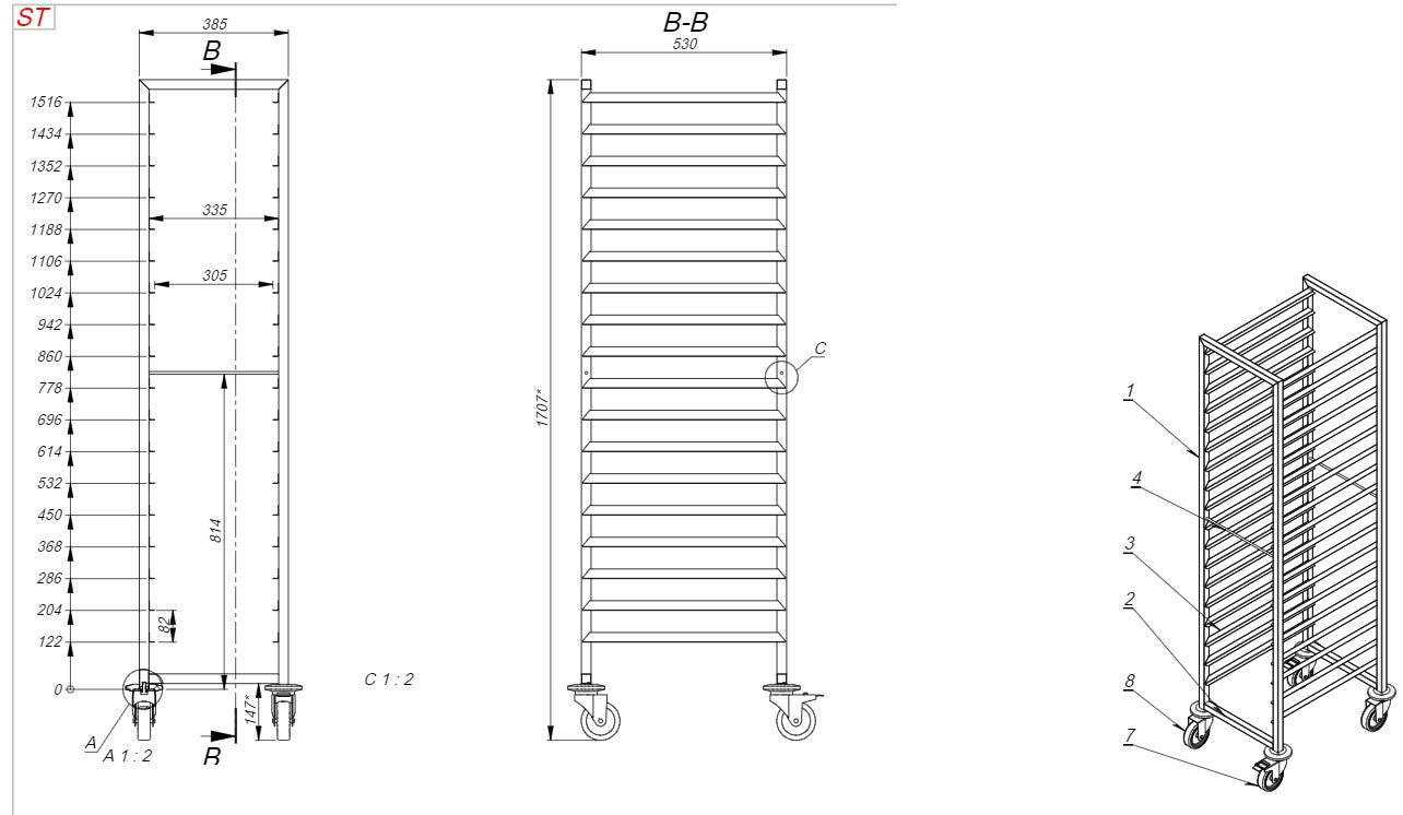 CLEARING TROLLEYS 1/1GN 18X