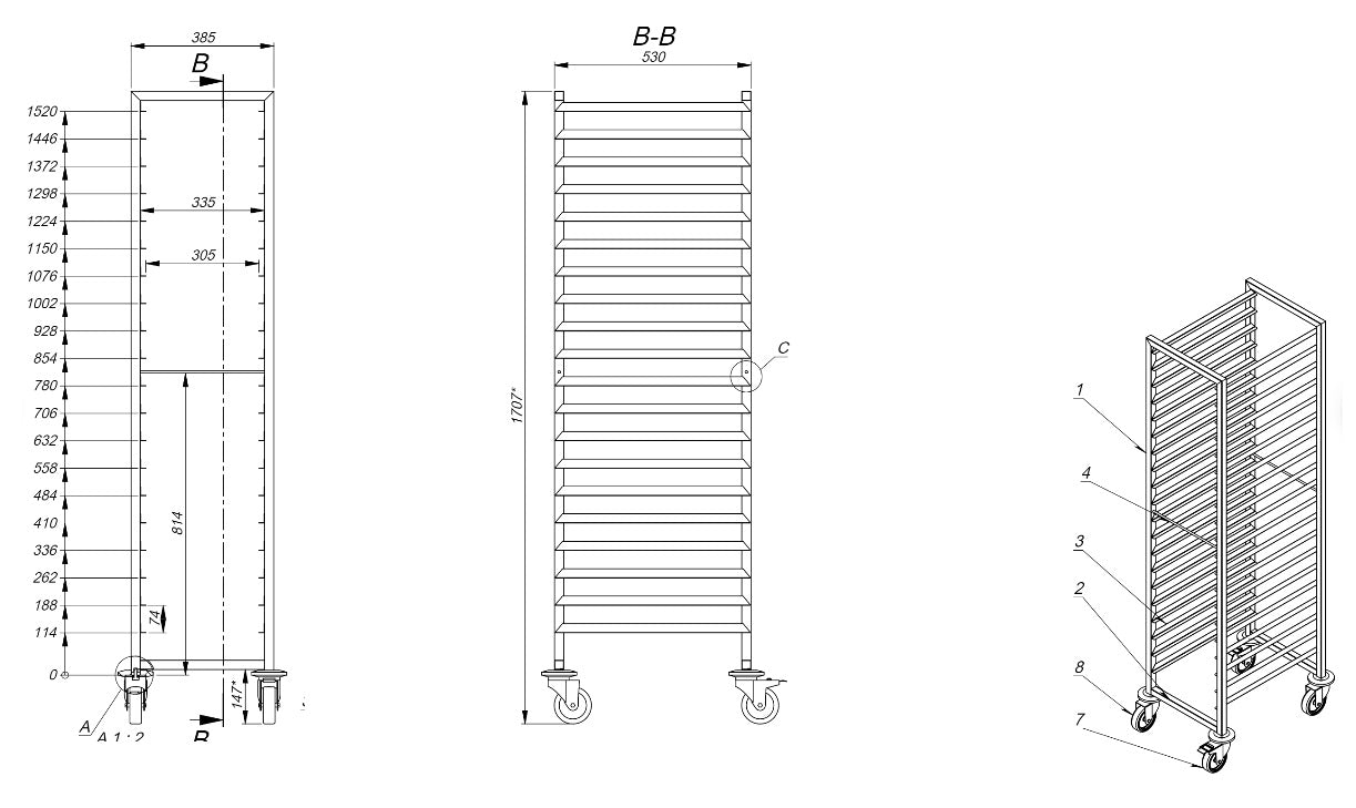 CLEARING TROLLEYS 1/1GN 20X