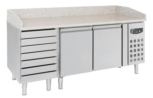 PIZZA COUNTER 2 DOORS 7 DOUGH DRAWERS