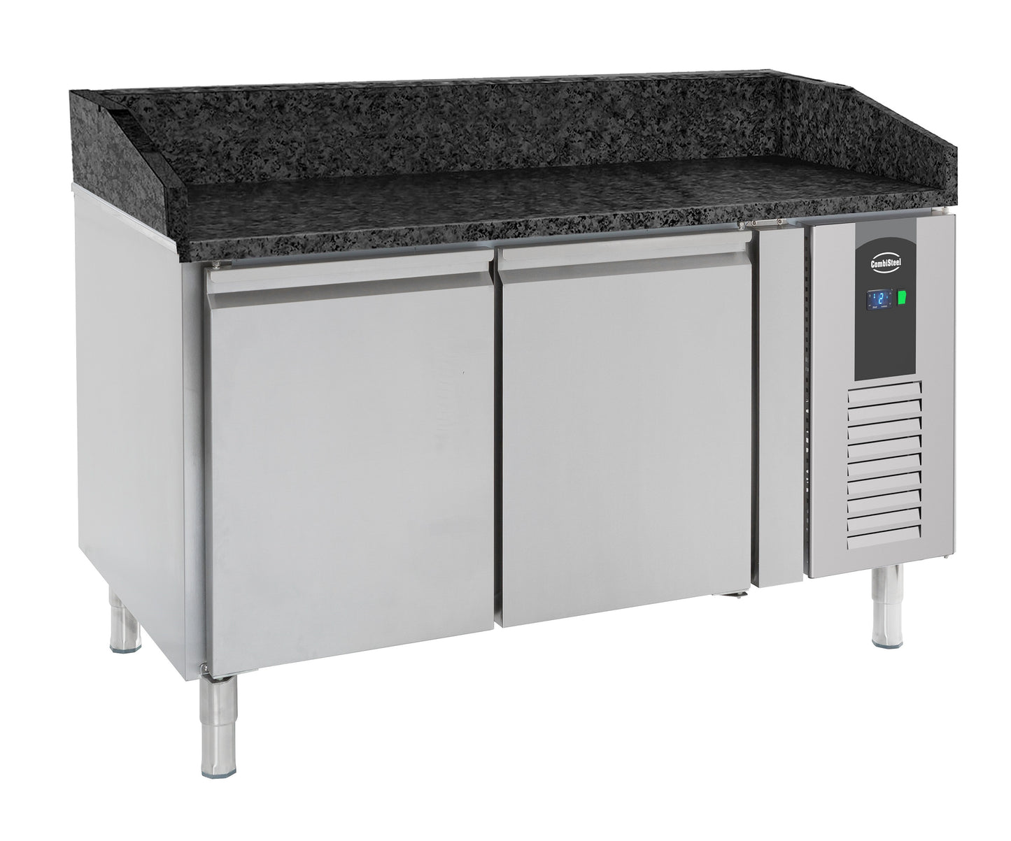 PIZZA COUNTER 2 DOORS BLACK GRANITE WORKTOP
