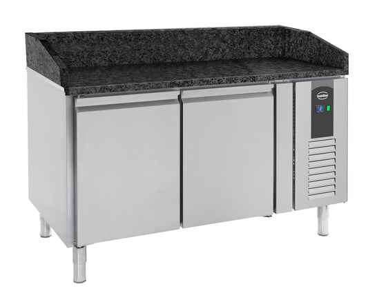 PIZZA COUNTER 2 DOORS BLACK GRANITE WORKTOP