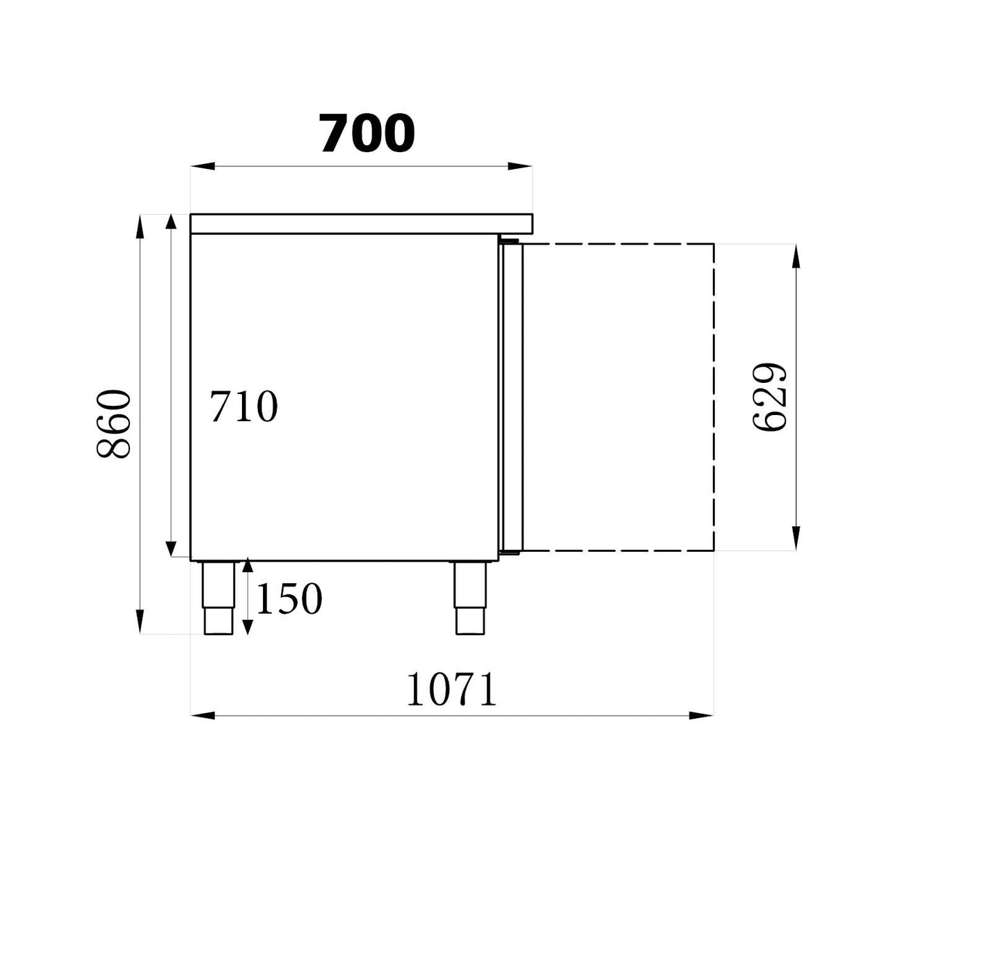 REFRIGERATED COUNTER 3 DOORS