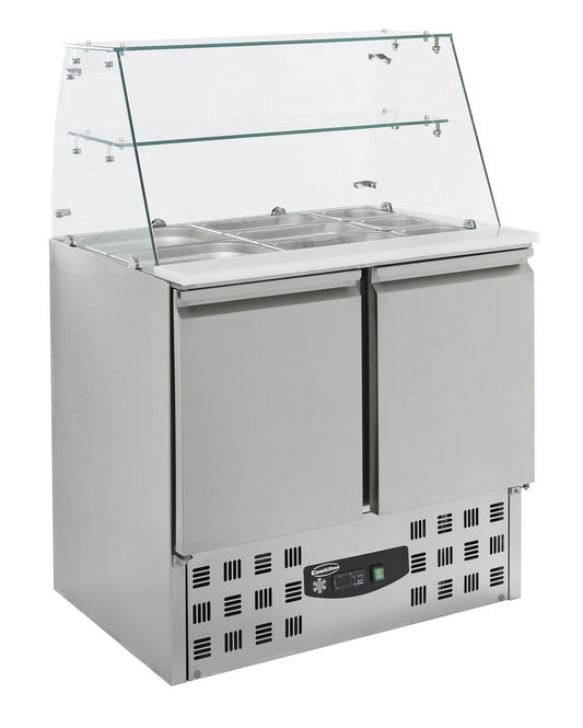 REFRIGERATED SALADETTE WITH GLASS COVER 2 DOORS