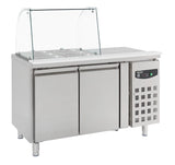 REFRIGERATED COUNTER WITH GLASS COVER 2 DOORS