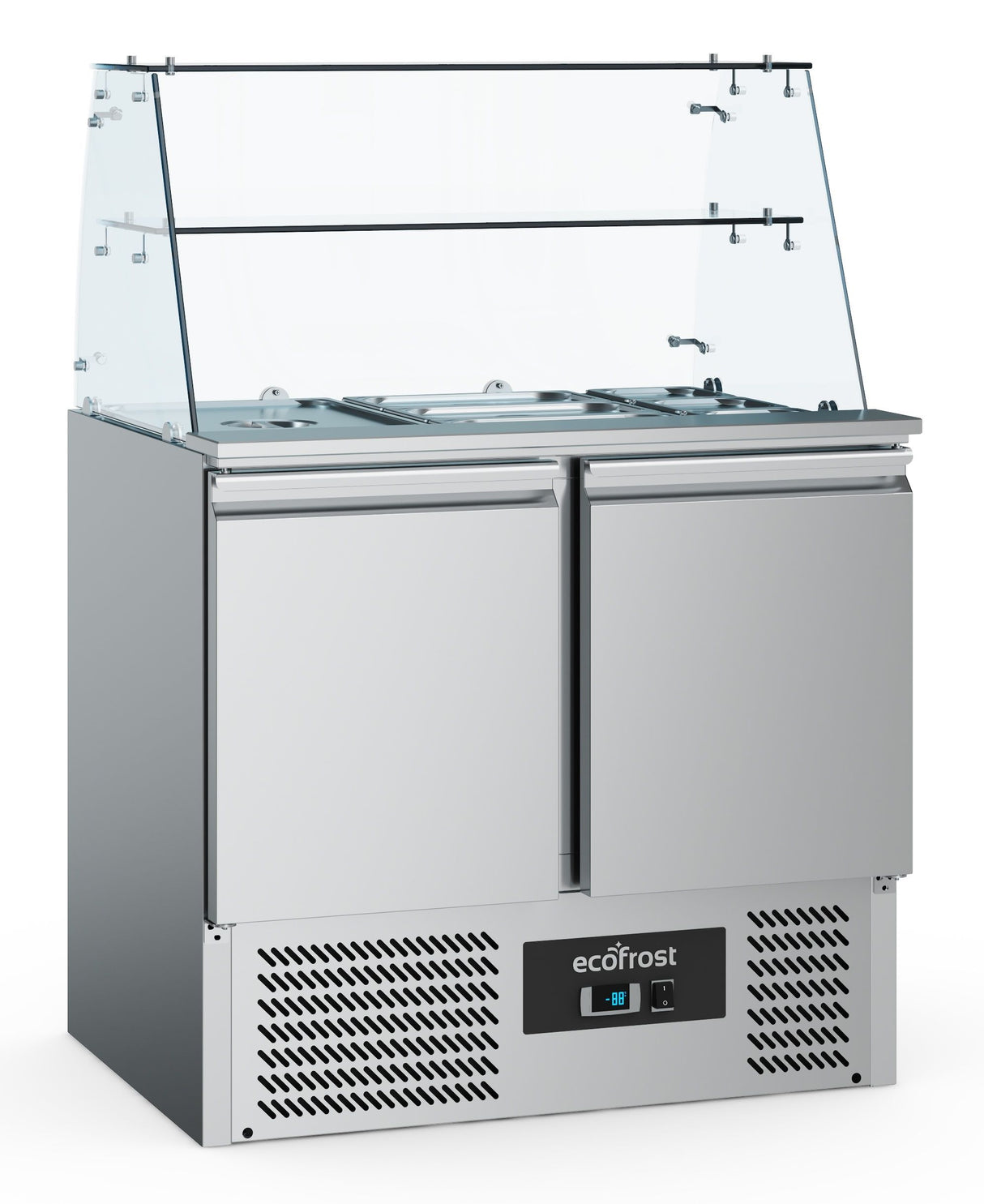 REFRIGERATED SALADETTE WITH GLASS COVER 2 DOORS