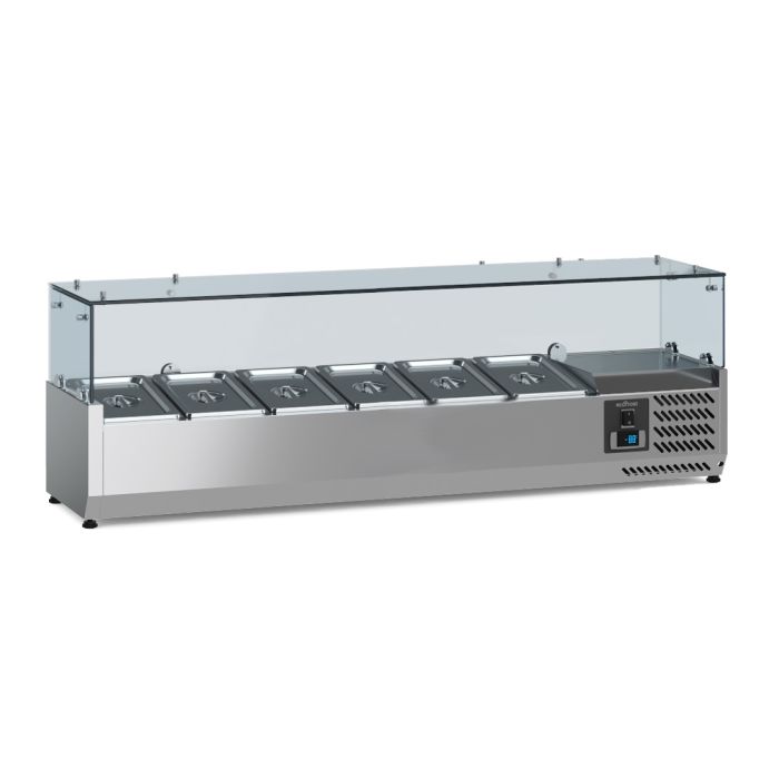 Pizza Counter1 Door 7 Drawers with Wheels