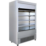 Stainless Steel Multideck Display Fridge with Lockable Shutter 866mm Wide