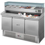 Pizza Counter with 3 doors GN 1/1, pan cooler 6x GN 1/3