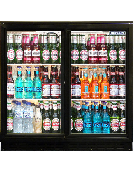 Standard Black Bar Bottle Coolers (Sliding Doors) 