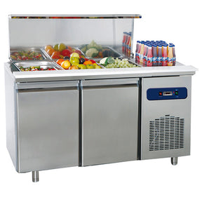 saladette with 2 doors GN 1/1 and lid, 