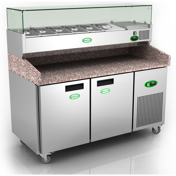 Granite Top 2 Door Refrigerated Prep Counter - GPZ2600