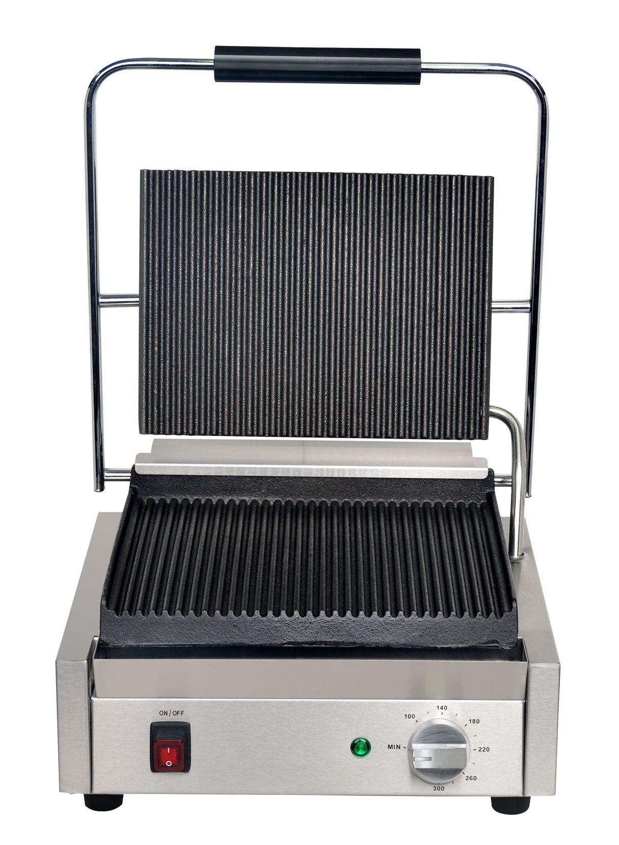 countertop ribbed grill single