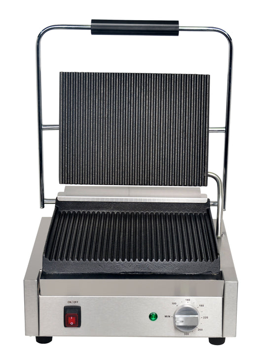 countertop ribbed grill single
