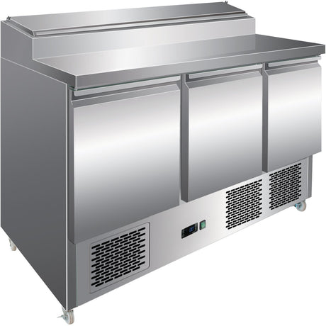 Refrigerated Prep Table 3 doors Sandwich top 8xGN1/6 