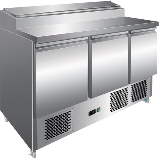 Refrigerated Prep Table 3 doors Sandwich top 8xGN1/6 