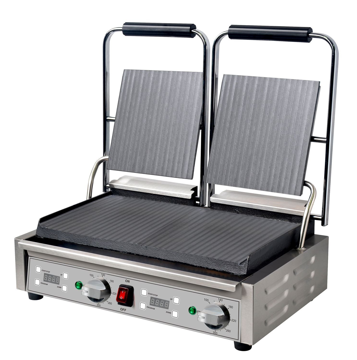 Mercury double countertop ribbed grill with digital timer MEP-L-DATRR
