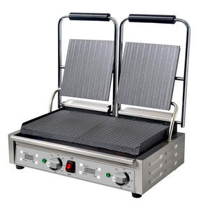 Mercury double countertop ribbed grill with digital timer MEP-L-DATRR