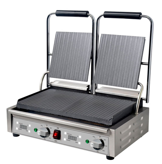 Mercury double countertop ribbed grill with digital timer MEP-L-DATRR