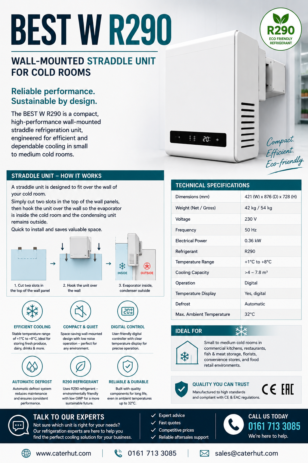 Chiller Straddle Unit | Capacity 4-7,8 m3 | 230V