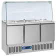 SAL3M/D+KV3  Refrigerated saladette 4x GN 1/1 - 150 mm + reserve 3 doors GN 1/1, 380 liters