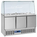 SAL3M/D+KV3  Refrigerated saladette 4x GN 1/1 - 150 mm + reserve 3 doors GN 1/1, 380 liters