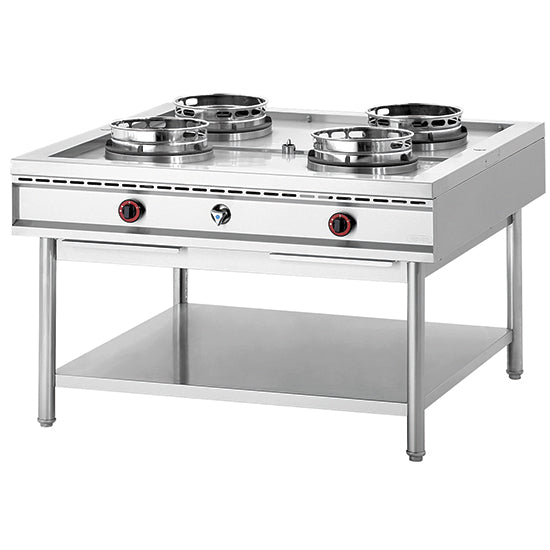 Gas Wok Hob + shelf, 4 burners