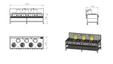 Commercial 7 Burner Chinese Wok & Stock Pot Range – 95kW – 2500mm