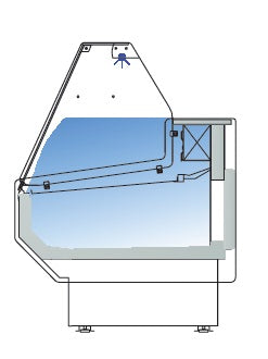 Meat Deli Serve Over Counter -1/+5 Degrees Flat Glass 900mm Depth