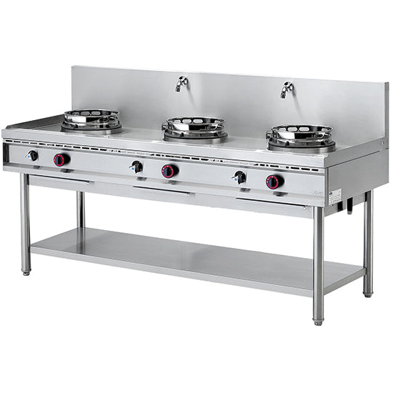 Gas Wok Hob With Shelf 3 Burners