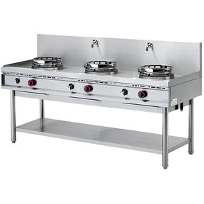 Gas Wok Hob With Shelf 3 Burners