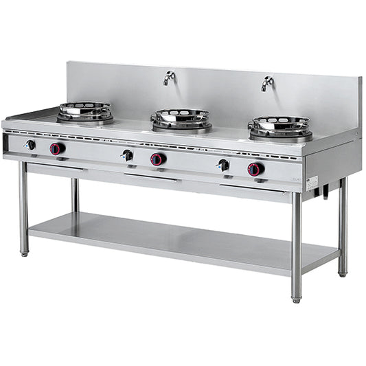 Gas Wok Hob With Shelf 3 Burners