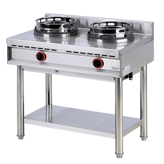 Gas Wok Hob With Shelf 2 Burners