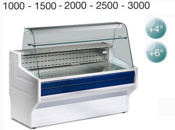 SLIM LINE Deli Counter Only 790mm Deep, Curved Glass, +4 °C/+6 °C