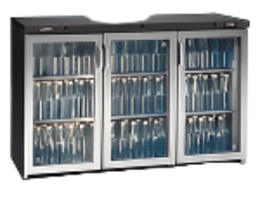 3 Door Hinged Bottle Cooler – Stainless Steel Frame with Glass Doors