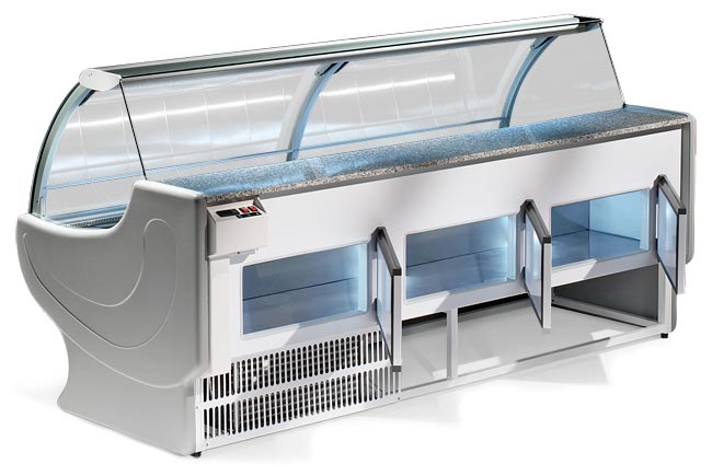 Refrigerated Counter , Curved glass, +4 °C/+6 °C (Choose Size)