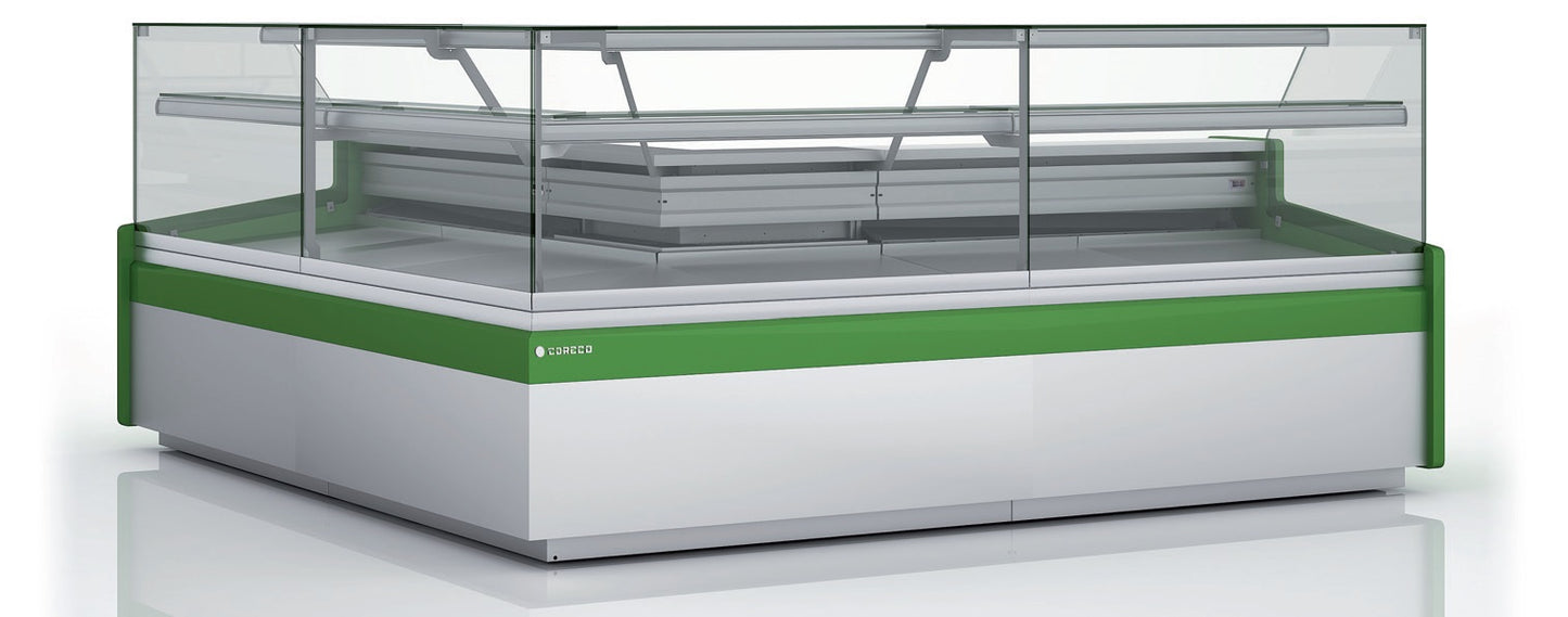 Premium Fresh Meat Deli Display Counter Flat Glass
