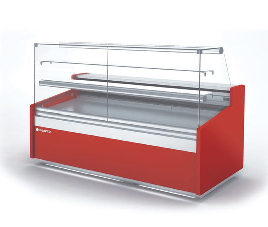 Premium Fresh Meat Deli Display Counter Flat Glass