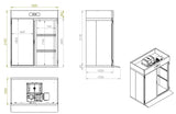 ROLL-IN FREEZER SS MONO BLOCK 1400 LTR
