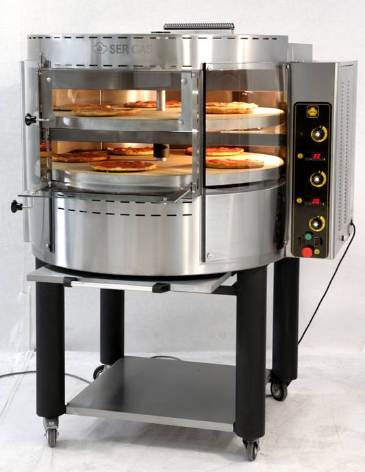 GAS Pizza Oven with Rotating Deck mod.RP 2 - Capacity 16 pizzas-Potential for 160 pizzas (30 cm) per hour