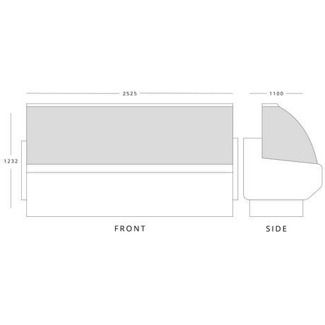 Fresh Meat Serve Over Display 3 Door 2525mm Wide